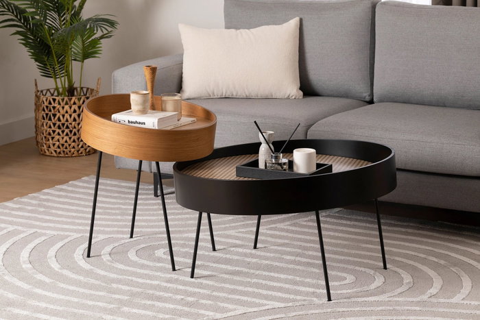 Hanah Home Ilo Mesa Auxiliar Natural y Madera Hanah Home Ilo Mesa Auxiliar Natural y Madera